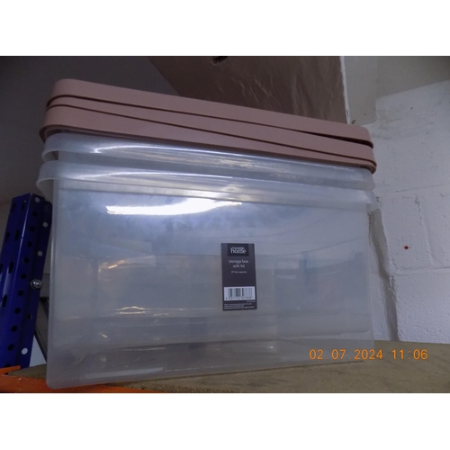 77 - 3 Lidded Storage Boxes