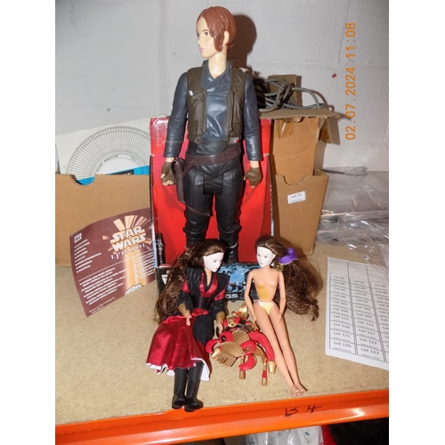 79 - Large Boxed Star Wars Jyn-Erso Figure and 2 x Star Wars Episode I Ultimate Hair Queen Amidala 12