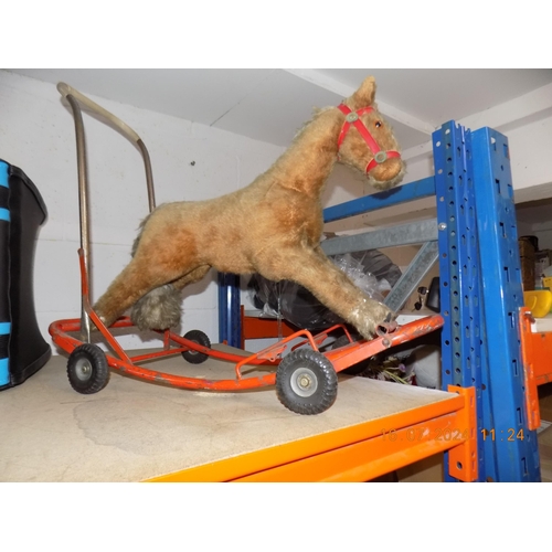 105 - Vintage Rocking Horse on Wheels