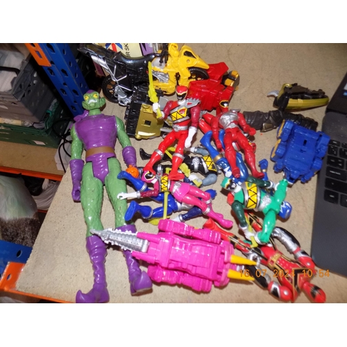 92 - Selection of Action Figures mainly Power Rangers some Vintage