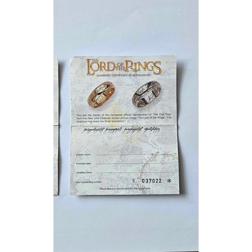 617 - 2002 9ct Lord of the Rings The One Ring with original Certificates, Box and Pouch - First Release fr... 