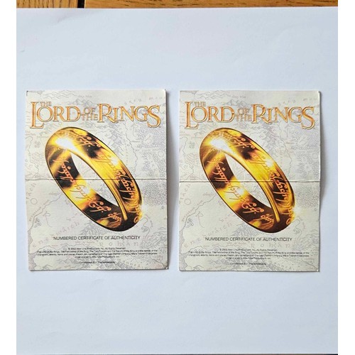 617 - 2002 9ct Lord of the Rings The One Ring with original Certificates, Box and Pouch - First Release fr... 