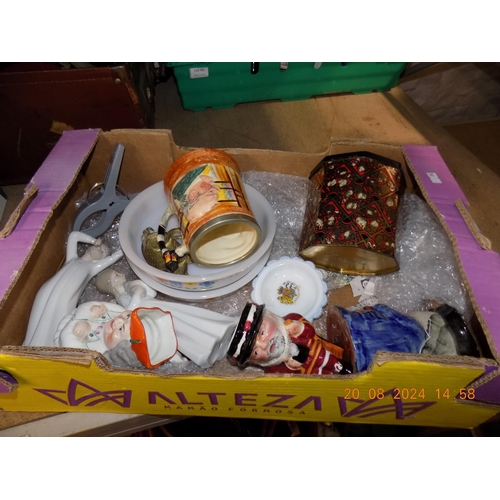 91 - Box of Misc. Inc Toby Jugs