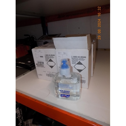 170 - 6 Boxes of Hygienic Hand Rub for Dispensers and Box of Face Masks