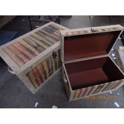 324 - Decorative Wooden Bedding Box and Matching Storage Box
