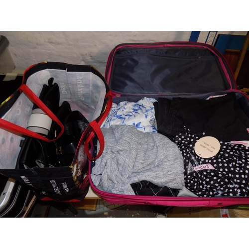 333 - Suitcase of Clothes and Bag of Shoes