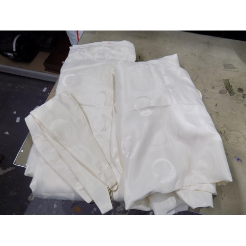 338 - Pair of Longline Curtains with Tie Backs - never used