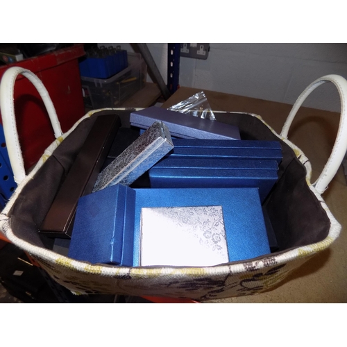 204 - Storage Basket of Jewellery Boxes and Costume Jewellery