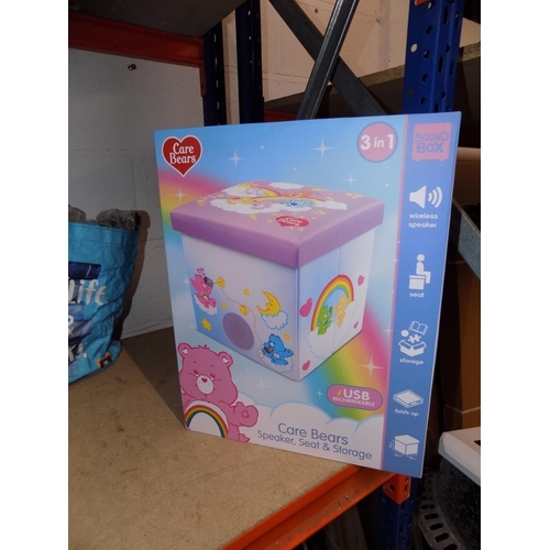 130 - New Boxed Care Bears Storage Box and Built-in Speaker