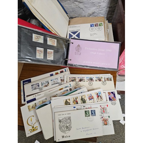 614 - Two Albums and a Box of Mint Stamps and First Day Covers