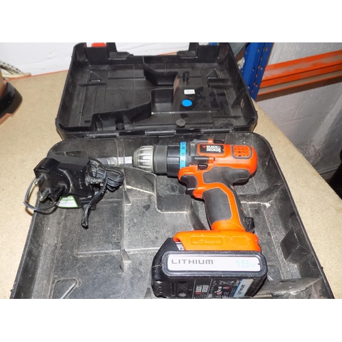 132 - Cased Black & Decker 18v Drill