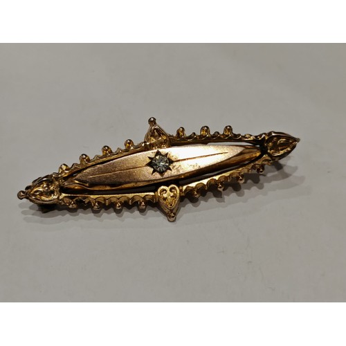 616 - Late 19C 9ct Gold Brooch 2.30g