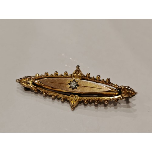 616 - Late 19C 9ct Gold Brooch 2.30g