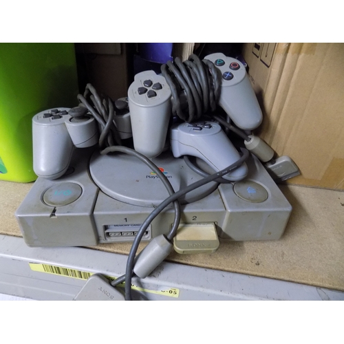 61 - Play Station One with 3 Controllers and Power Cables