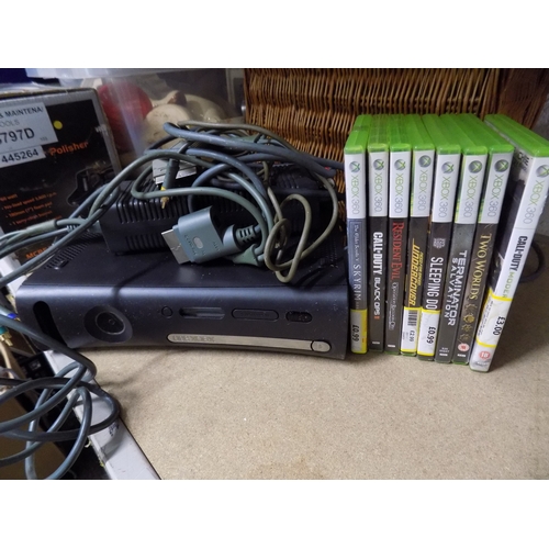 65 - Xbox 360 with 8 Games