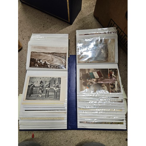 622 - Modern Flip Album with 80 Vintage postcards mostly UK and Worldwide Topographical, a few military. A... 