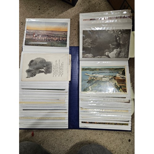 622 - Modern Flip Album with 80 Vintage postcards mostly UK and Worldwide Topographical, a few military. A... 