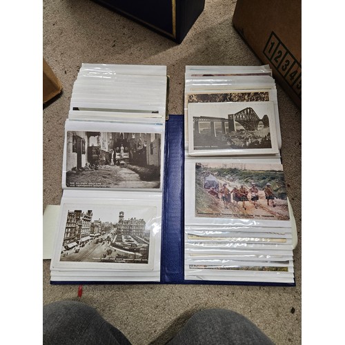 622 - Modern Flip Album with 80 Vintage postcards mostly UK and Worldwide Topographical, a few military. A... 