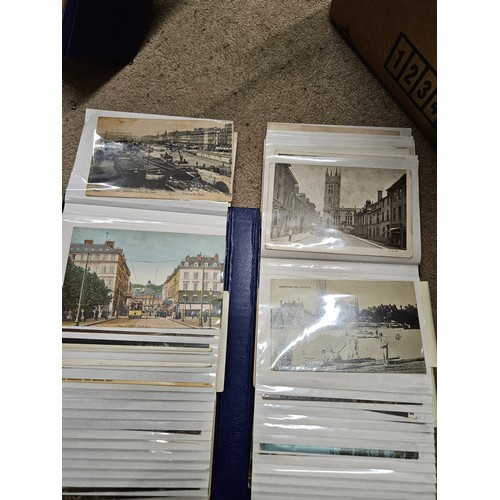 625 - Modern Flip Card Album with 80 Vintage Postcards, Mostly UK and Worldwide Topographical, a few Milit... 