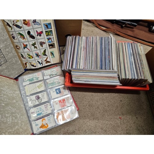 636 - 2 Albums and Box of Stamps and First Day Covers