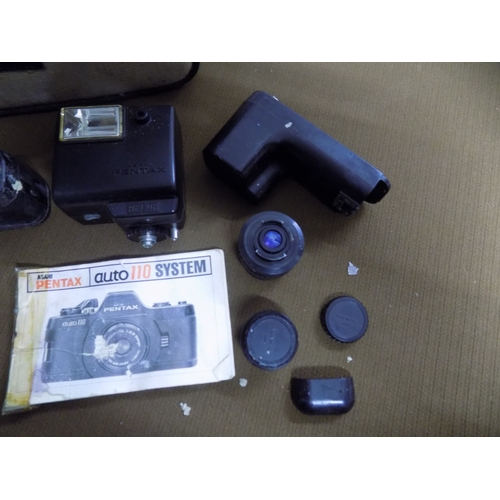 807 - Pentax Auto 110 Film Camera and Accessories