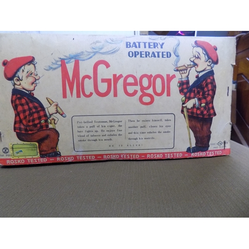 817 - Vintage Smoking Man McGregor Battery Operated Toy