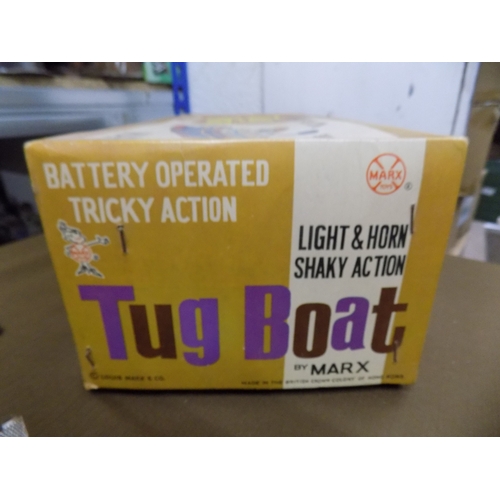 818 - Marx Battery Operated Tug Boat with Light and Horn