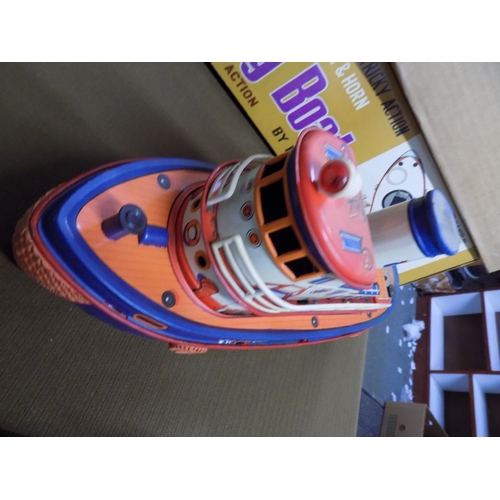 818 - Marx Battery Operated Tug Boat with Light and Horn