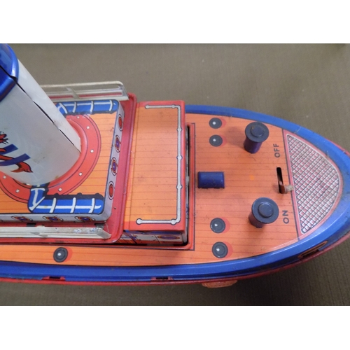 818 - Marx Battery Operated Tug Boat with Light and Horn