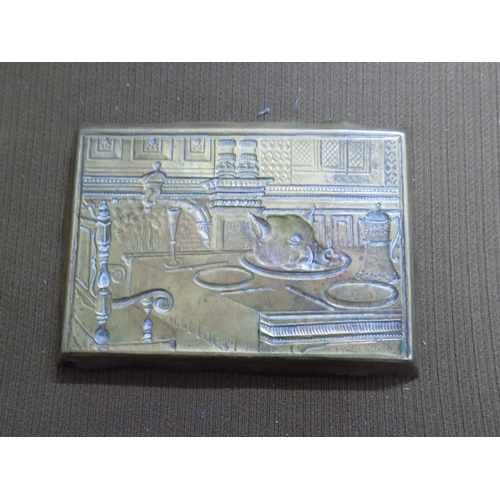 911 - Brass Dining Scene Dish