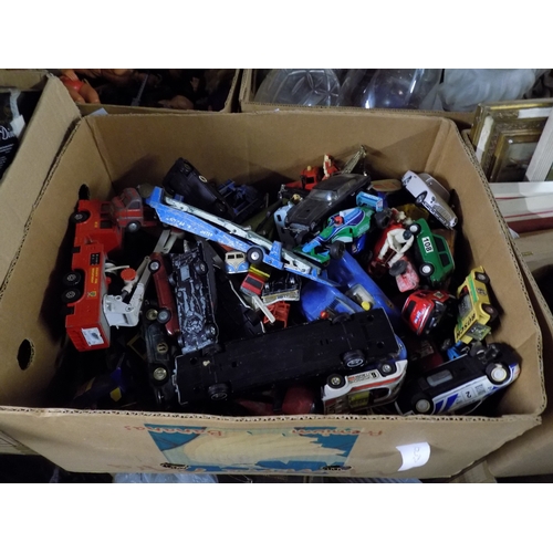 1032 - Large Box of Playworn Cars