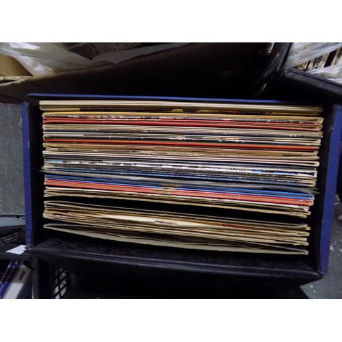 1068 - Box and 2 Record Cases of Vinyl LPs