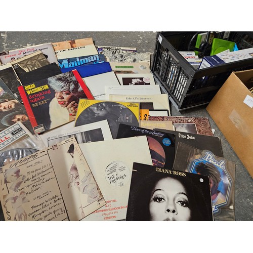 1068 - Box and 2 Record Cases of Vinyl LPs