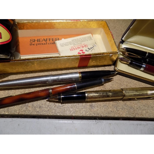 134 - Selection of Parker and Shiffer Pens. Inc Pot of Ink