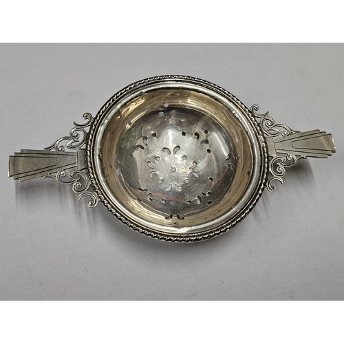 606 - Antique 1936 William Adams Ltd Sterling Silver Tea Strainer