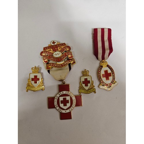 607 - Selection of Red Cross Medals and Badges