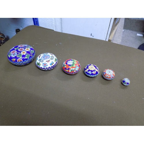 608 - Cloisonne Trinket Boxes