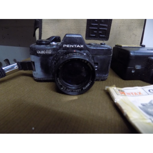 250 - Pentax Auto 110 Film Camera and Accessories