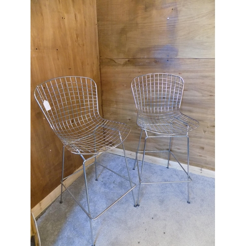 351 - Pair of Knoll Bertola Stools. Width 52cm, Depth 52cm, Height 110cm, Height to Seat 71cm