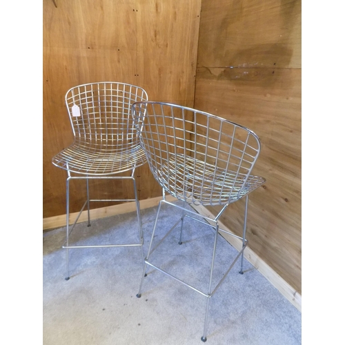 351 - Pair of Knoll Bertola Stools. Width 52cm, Depth 52cm, Height 110cm, Height to Seat 71cm