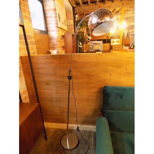 382 - Chrome Arc Lamp. Height 160cm