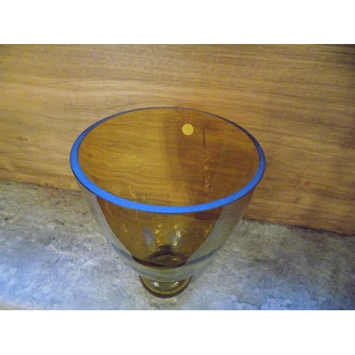 392 - Amber Glass Vase. Height 30cm, Diameter 22cm