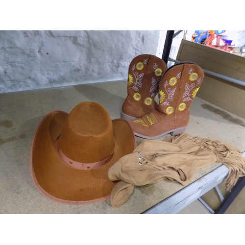 229 - Cow Boy Hat, Sleeveless Jacket and Boots Size 40