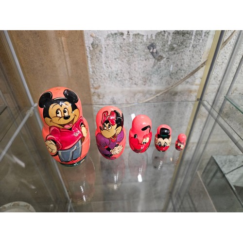 606 - Vintage Mickey Mouse and Friends Russian Nesting Dolls