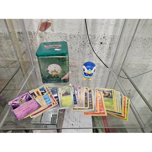 614 - Pokemon Cards, Tin and Figure