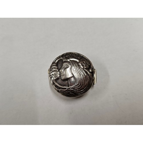 627 - Art Nouveau Style Sterling Silver Pill Box Maker N. C.