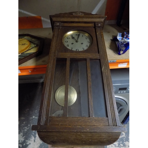 324 - Vintage Wall Clock with Key w/o