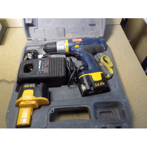 41 - Ryobi Cordless Drill with Case, Charger and Spare Battery