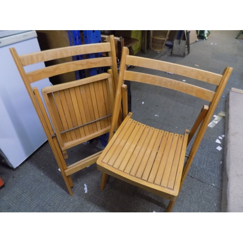 80 - 2 Wooden Foldaway Chairs