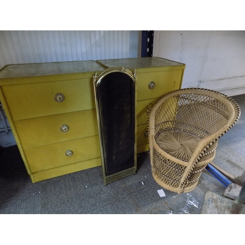 88 - 2 Bedside Units, Chair and Fire Screen